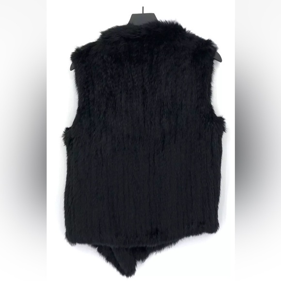 JOIE Andoni Rabbit Fur Vest Black S EUC Designer Luxury - Picture 8 of 8